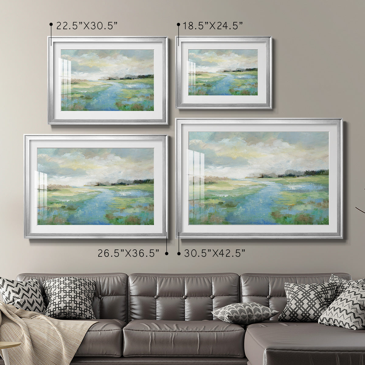 Winding Stream - Modern Framed Art Print