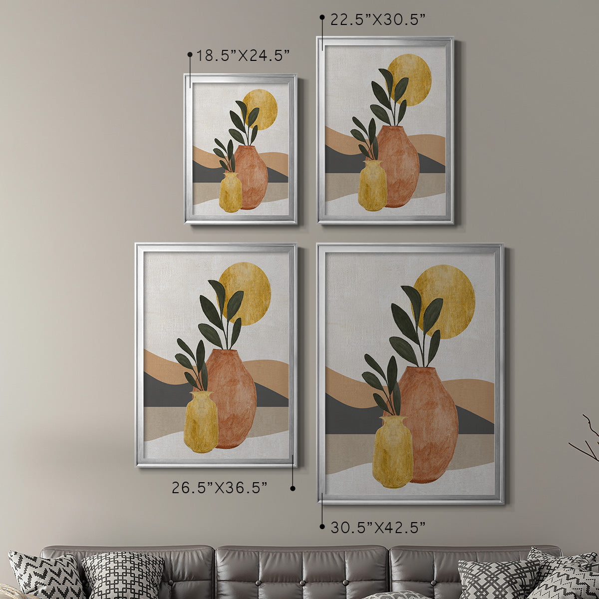 Adobe Moon II - Modern Framed Canvas Print