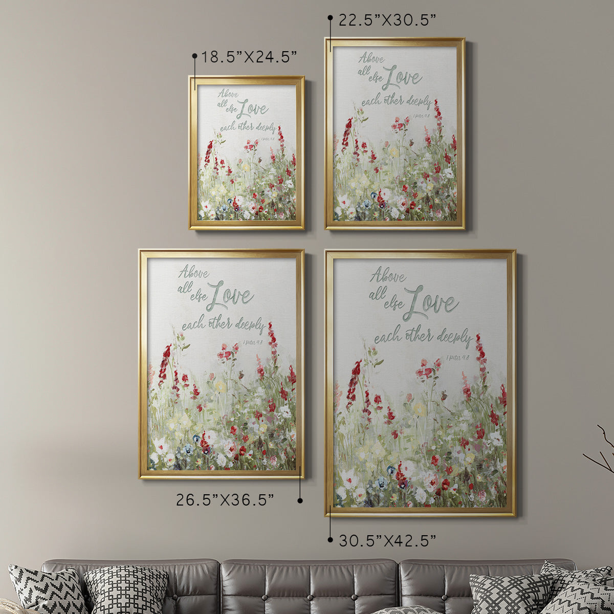 Love Meadow - Modern Framed Canvas Print