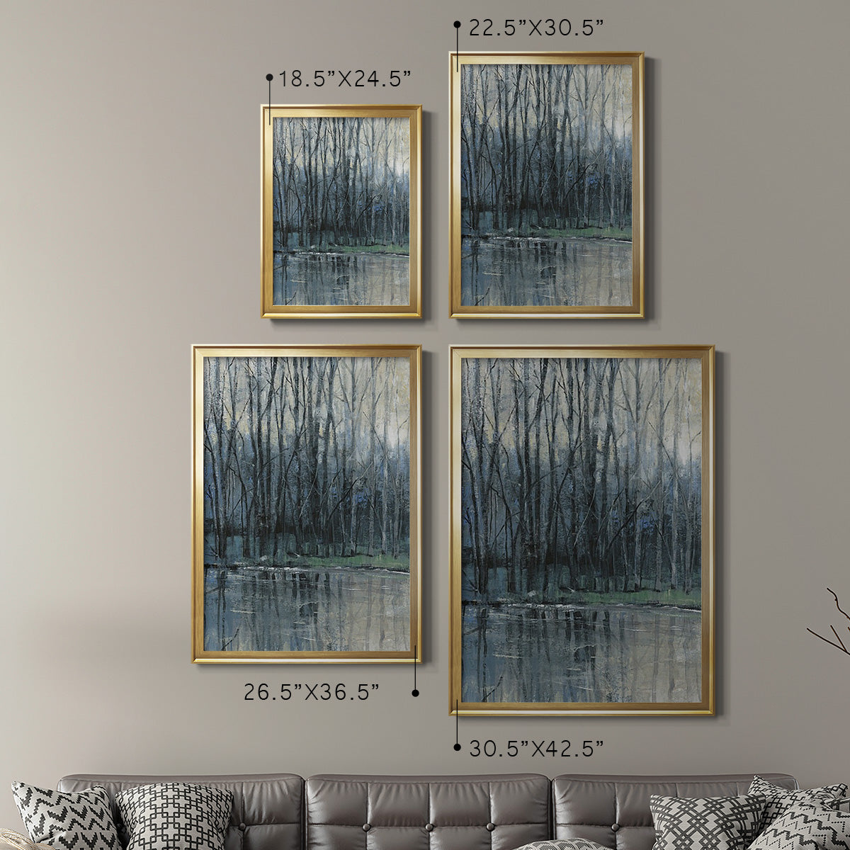 Morning Drizzle I - Modern Framed Canvas Print