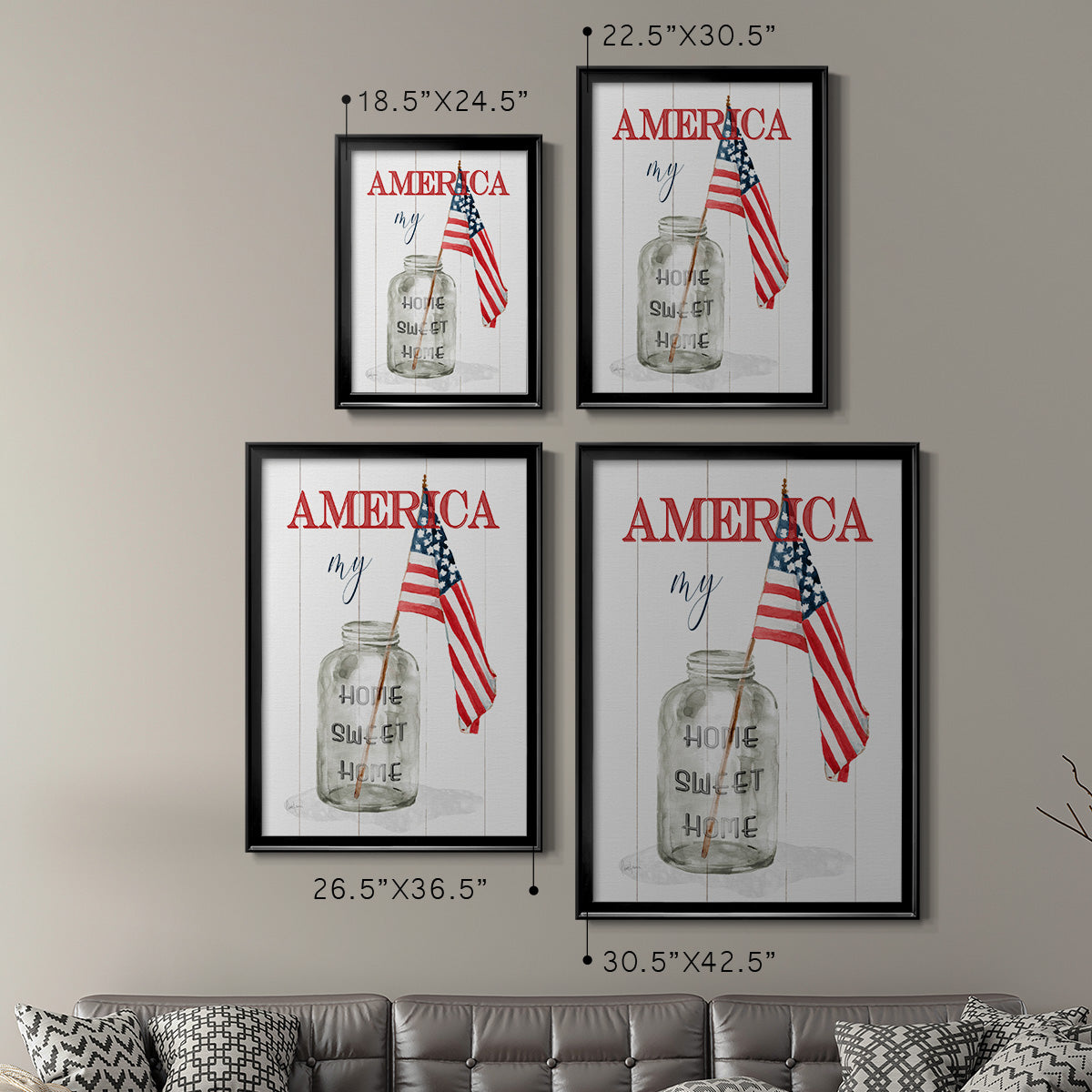 America My Home Sweet Home - Modern Framed Canvas Print
