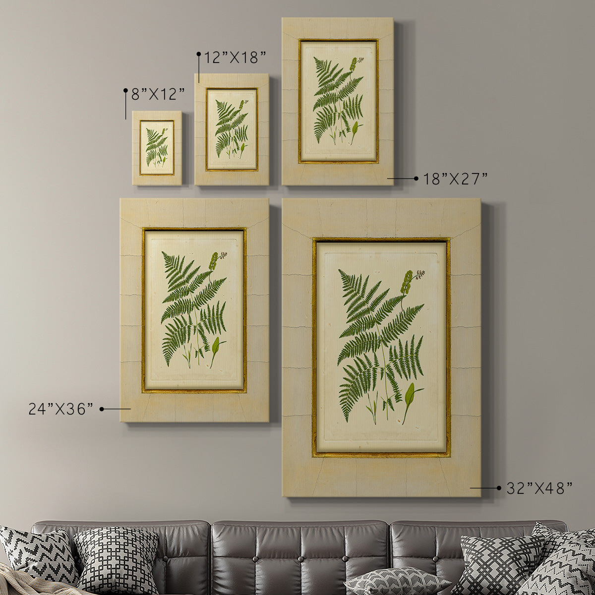 Fern with Crackle Mat (H) IV Premium Gallery Wrapped Canvas - Ready to Hang