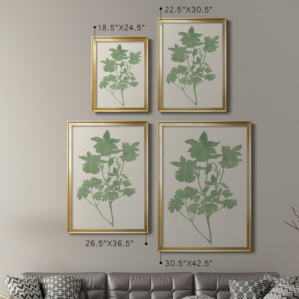 Vintage Garden I - Modern Framed Canvas Print