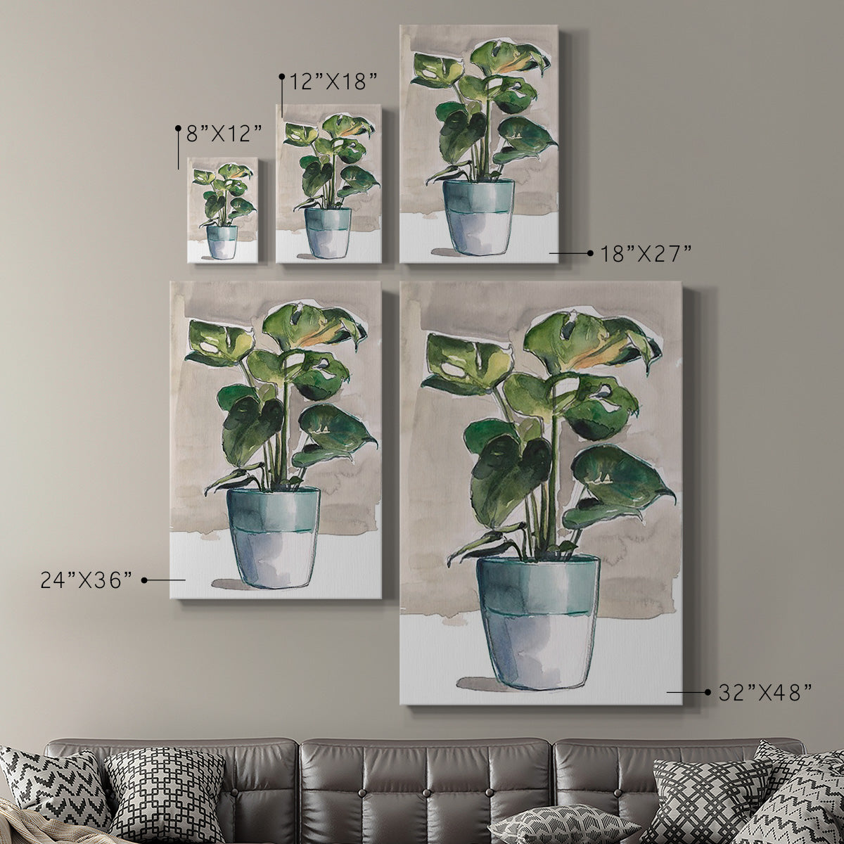 Potted Houseplant II - Canvas Art Print