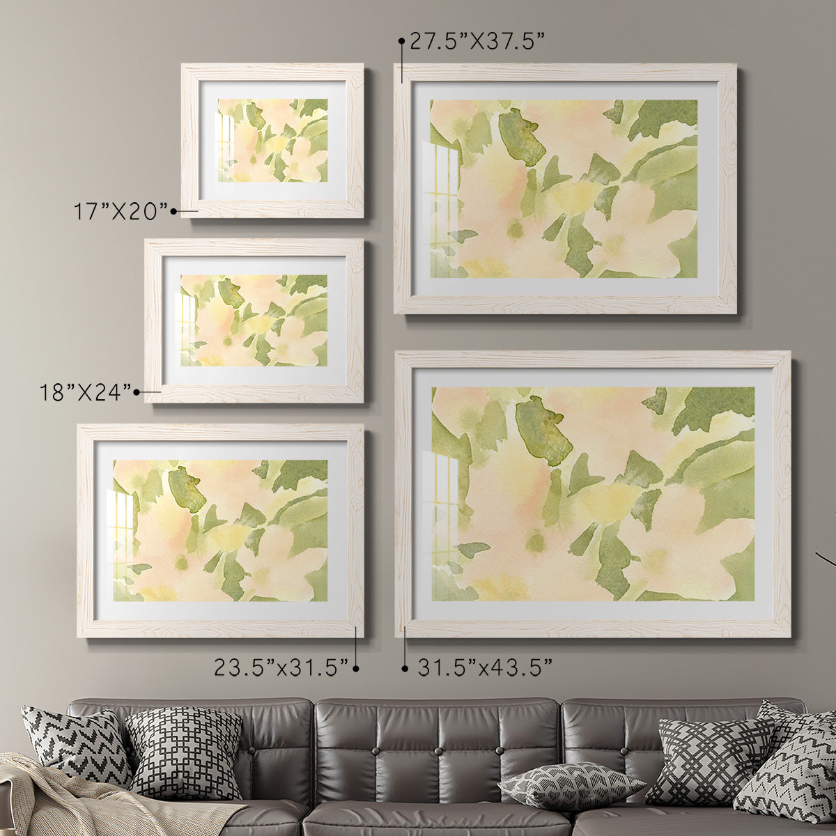 Verdant Floral Abstract I - Barnwood Framed Art Print