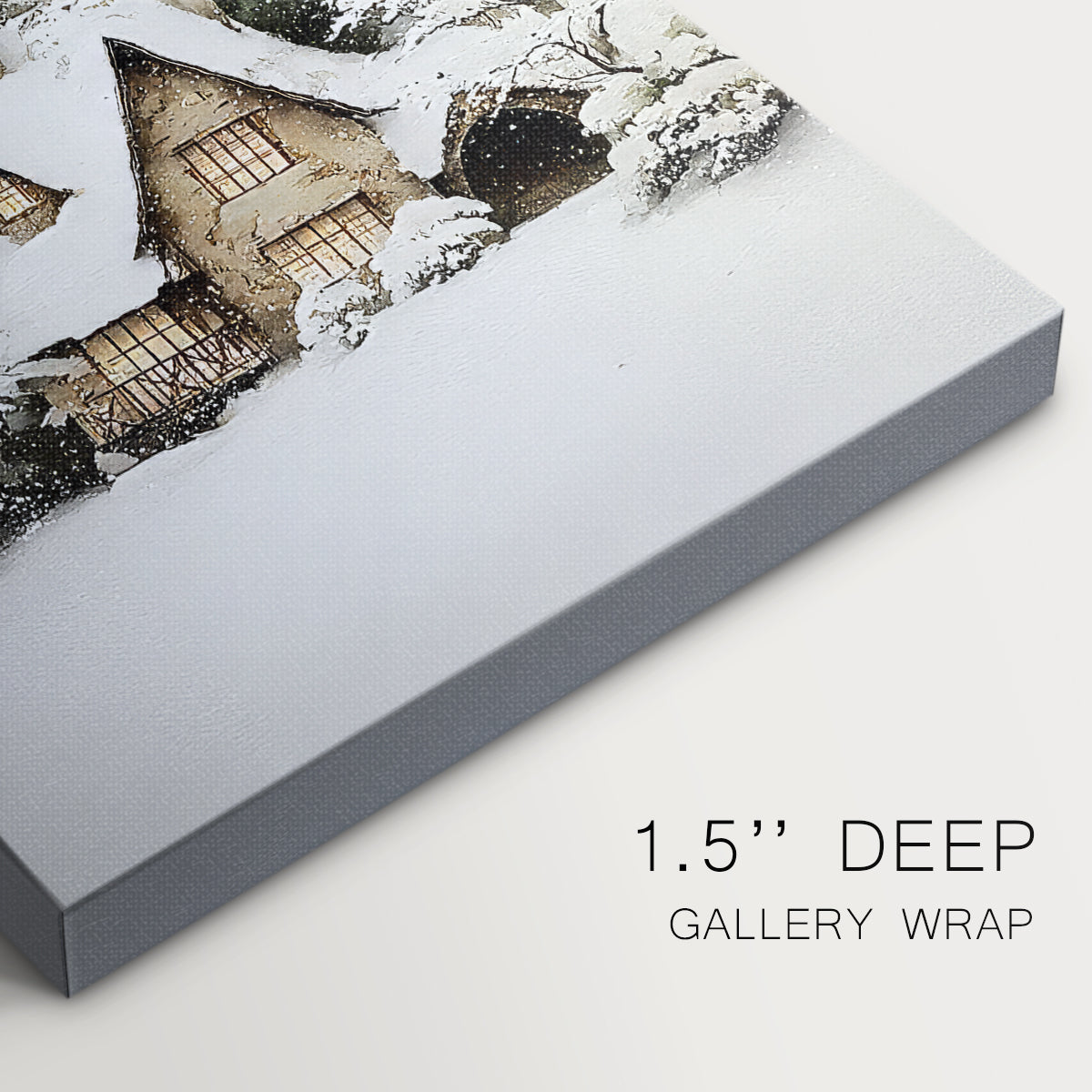 Frostlit Cottage at Dusk - Canvas Art Print