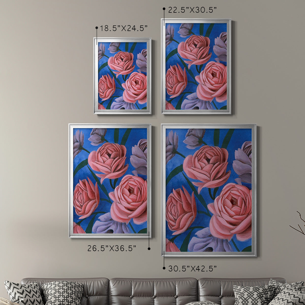 Layered Petals I - Modern Framed Canvas Print