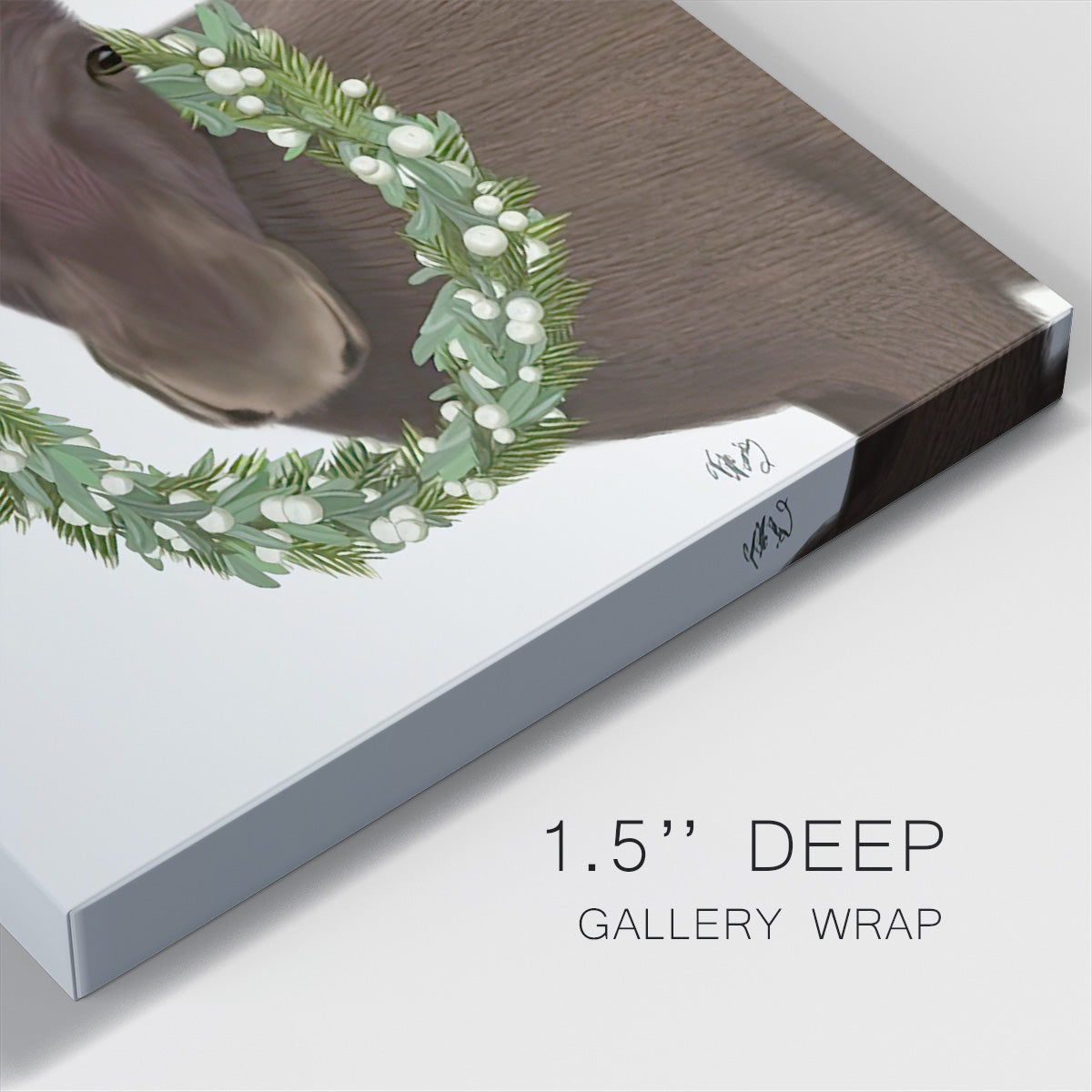 Christmas Moose and Christmas Gifts - Gallery Wrapped Canvas