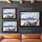 Impressionist alpine mountain landscape by John Singer Sargent in an ornate black frame with gilded inner detail shown in multiple size options.