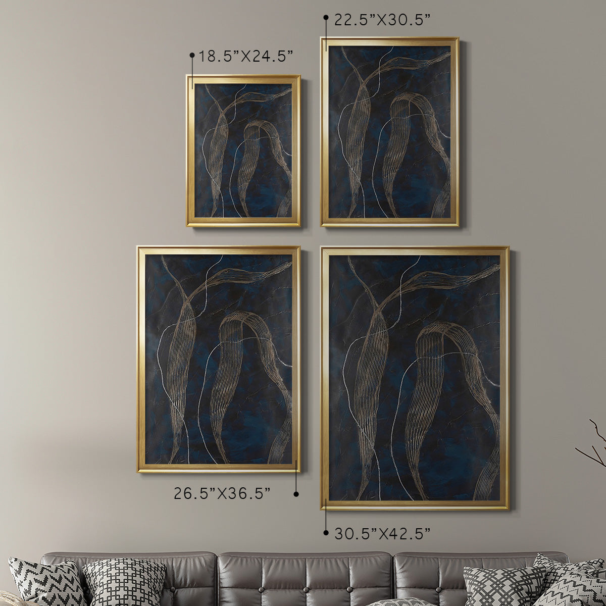 Laminar Flow I - Modern Framed Canvas Print