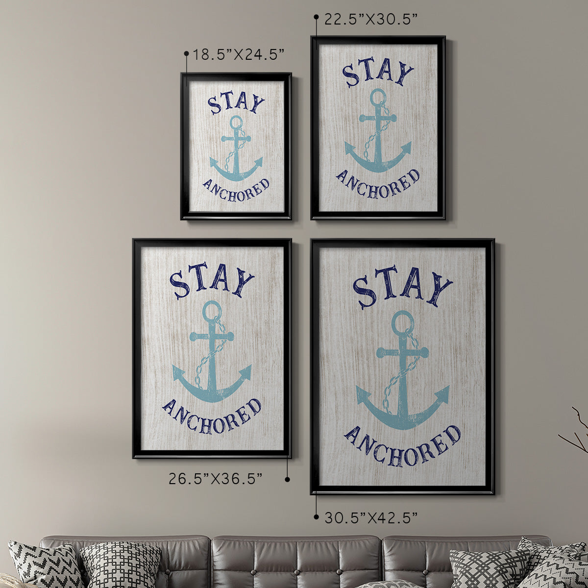 Stay Anchored - Modern Framed Canvas Print