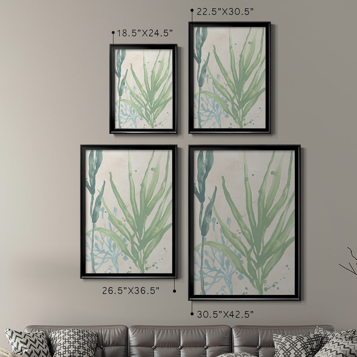 Swaying Seagrass I - Modern Framed Canvas Print