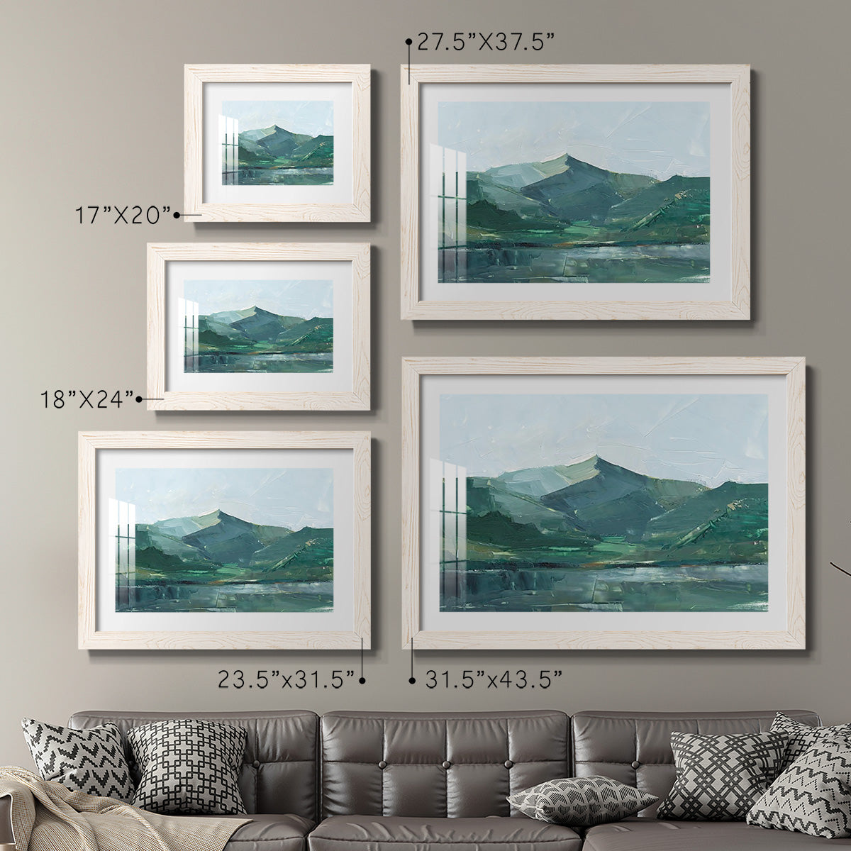 Green Grey Mountains I - Barnwood Framed Art Print