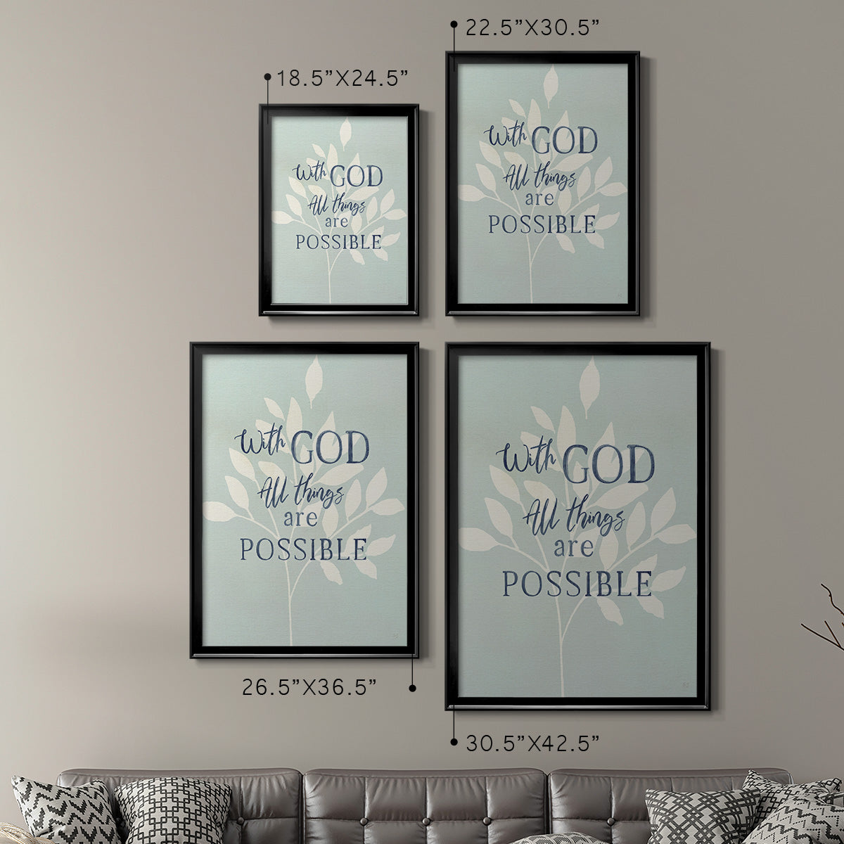 All Things - Modern Framed Canvas Print