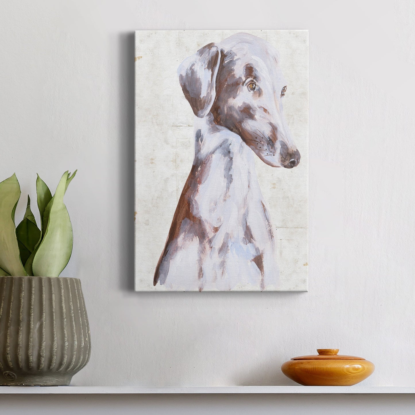 Sitting Dog II Premium Gallery Wrapped Canvas - Ready to Hang