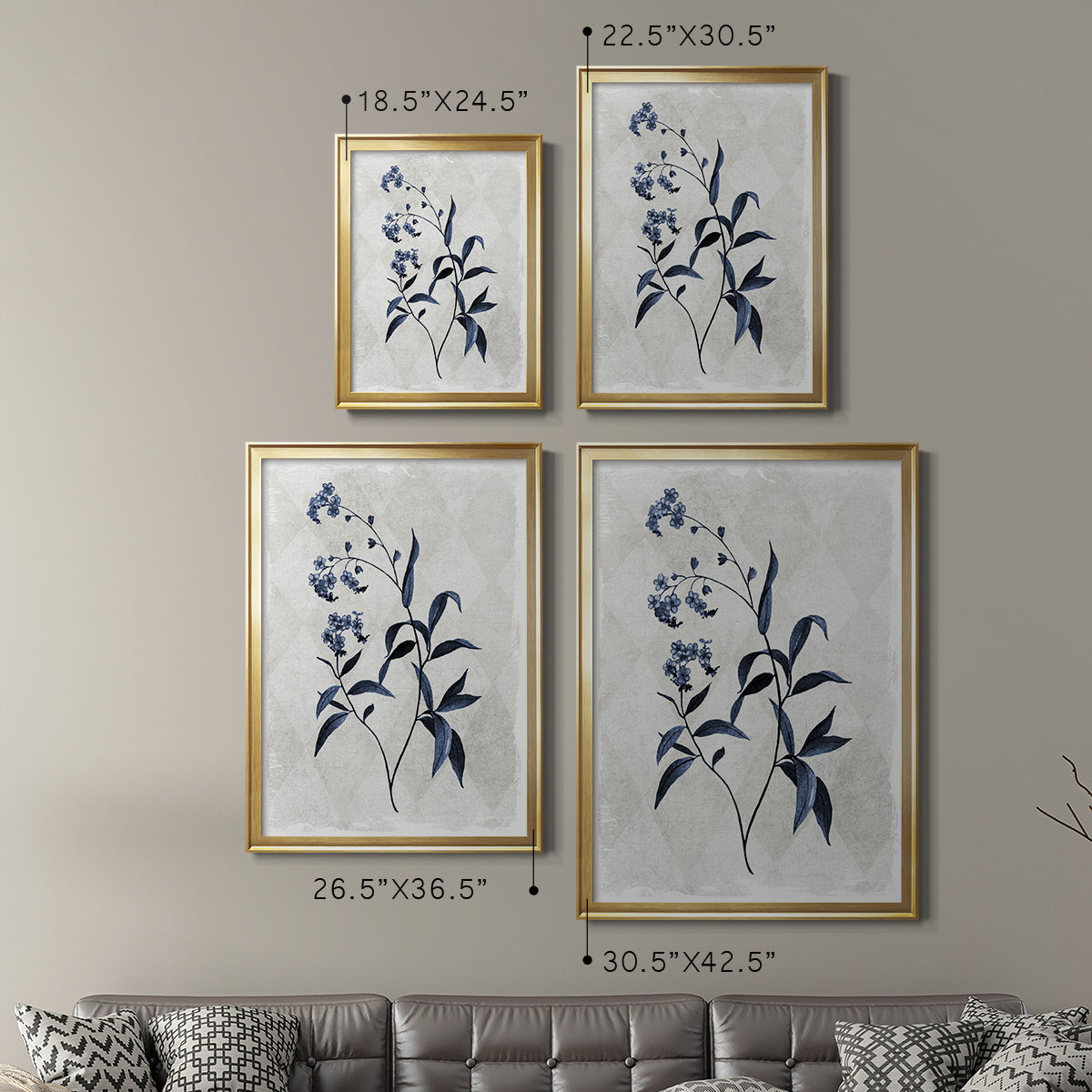 Harlequin Botanical I - Modern Framed Canvas Print