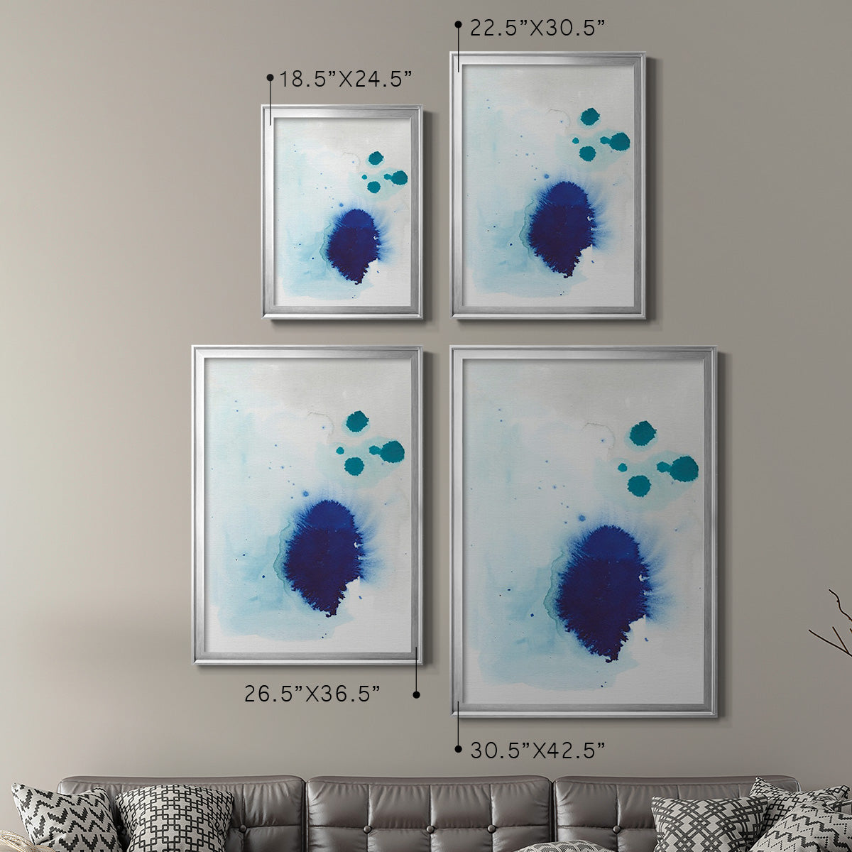 Spare Blue I - Modern Framed Canvas Print