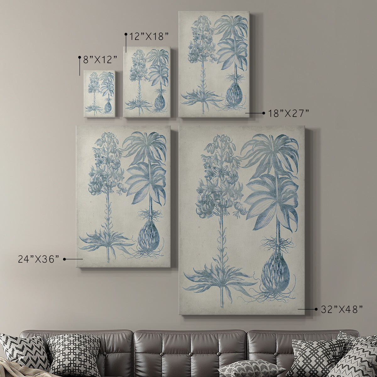 Blue Fresco Floral I Premium Gallery Wrapped Canvas - Ready to Hang