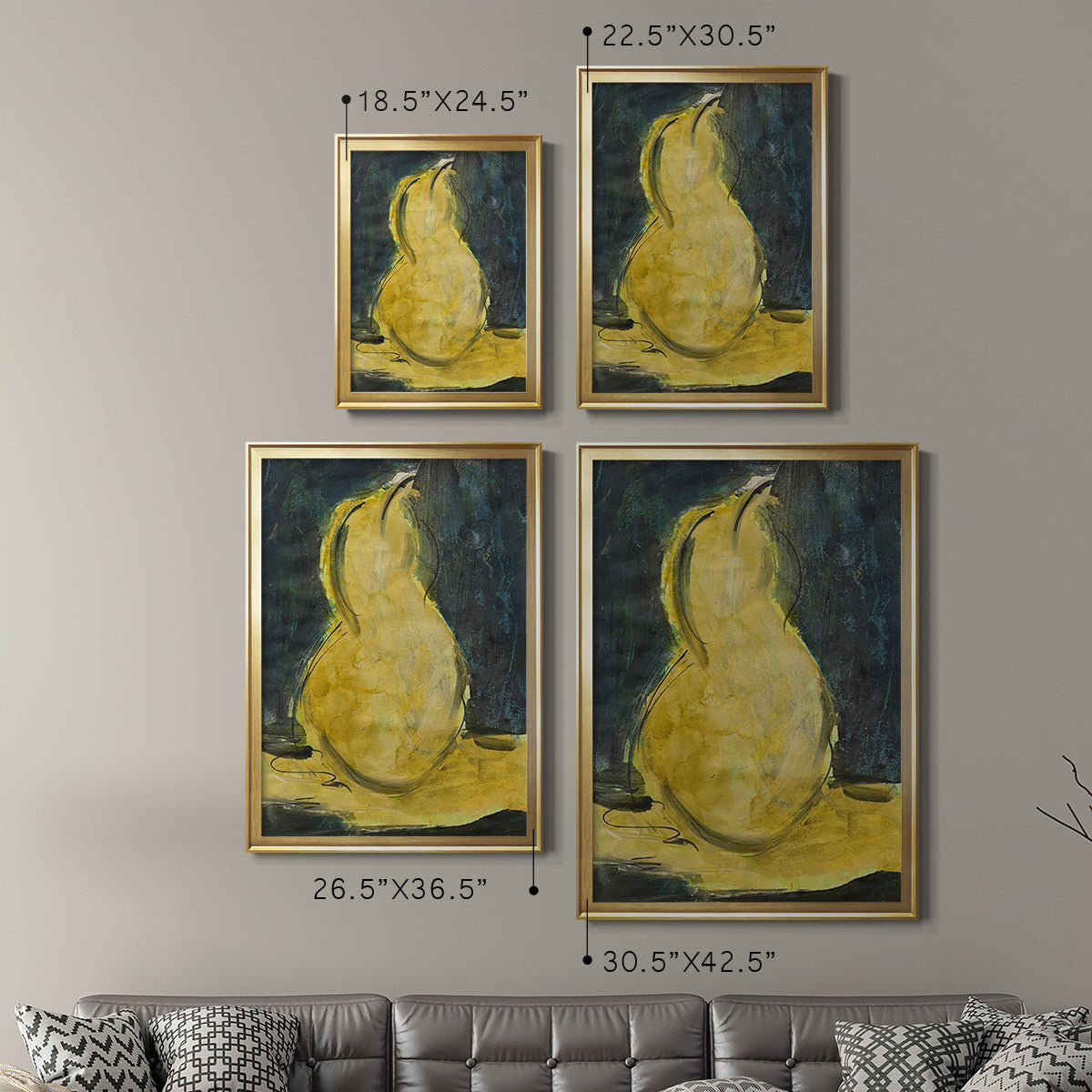 Urban Pear II - Modern Framed Canvas Print