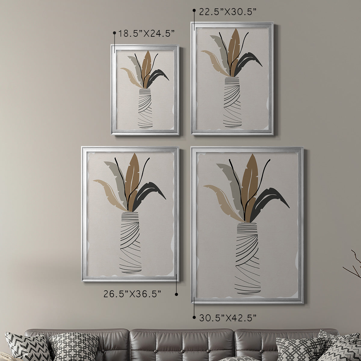 Palm Arrangement II - Modern Framed Canvas Print