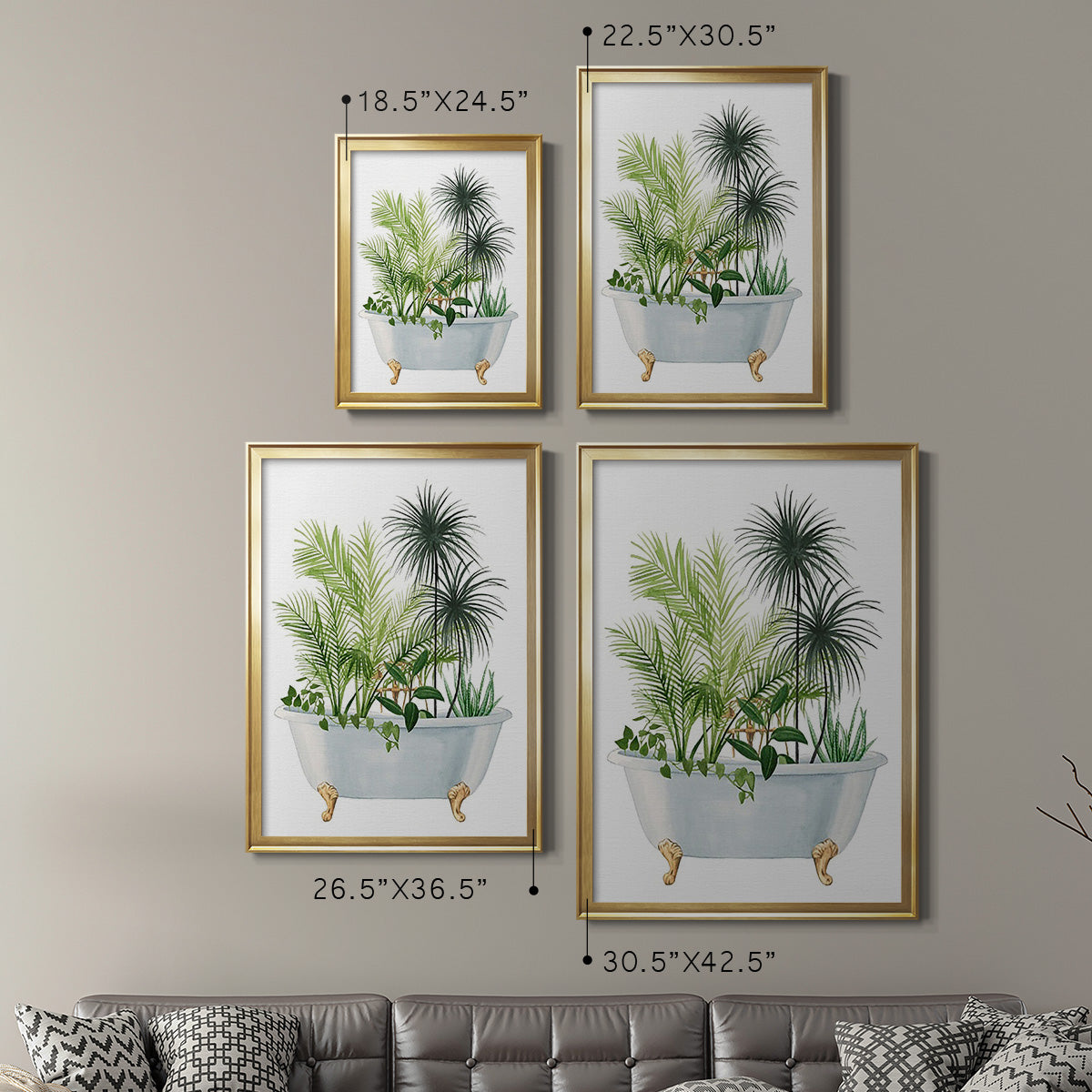 Plant Bath II - Modern Framed Canvas Print