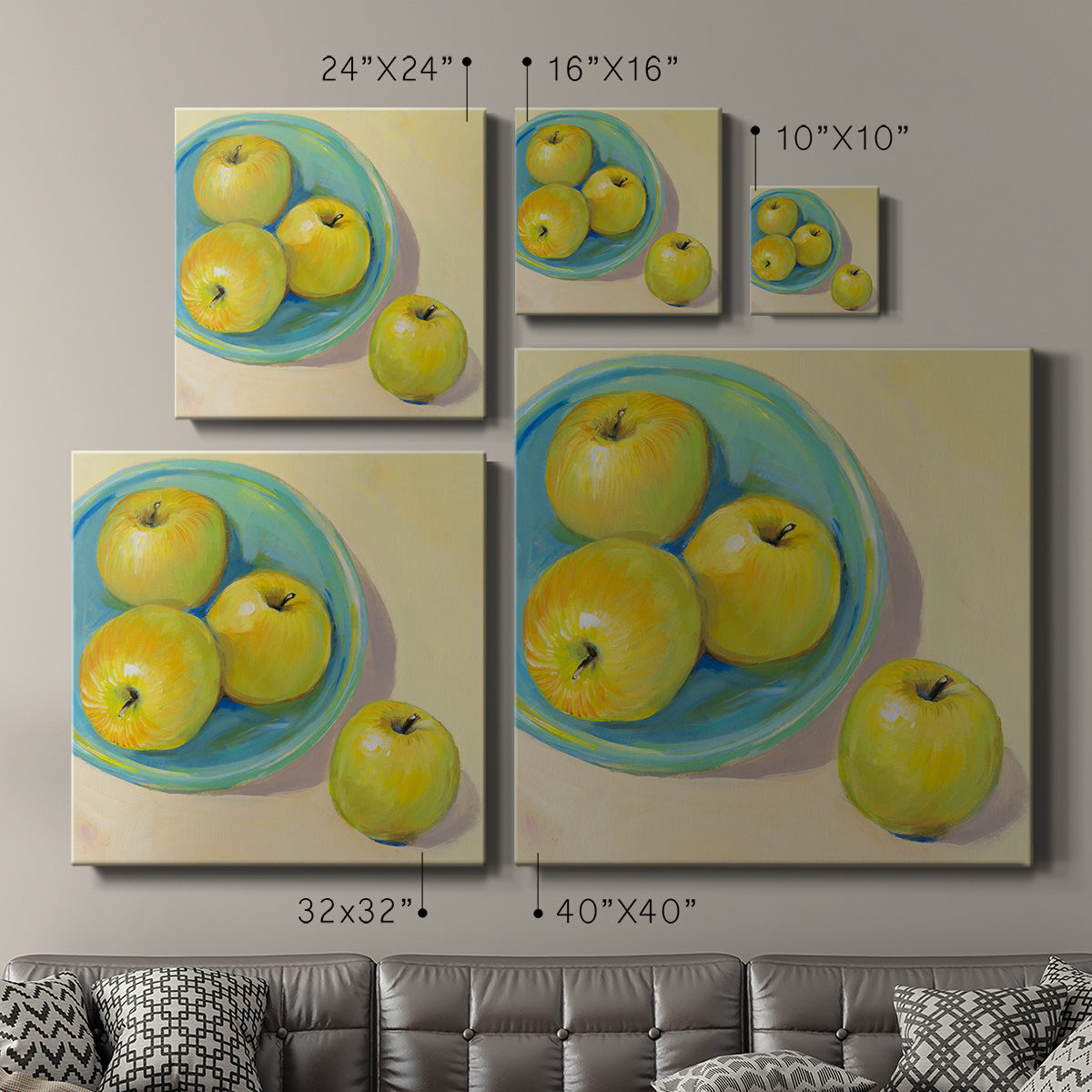 Fruit Bowl Trio II-Premium Gallery Wrapped Canvas - Ready to Hang