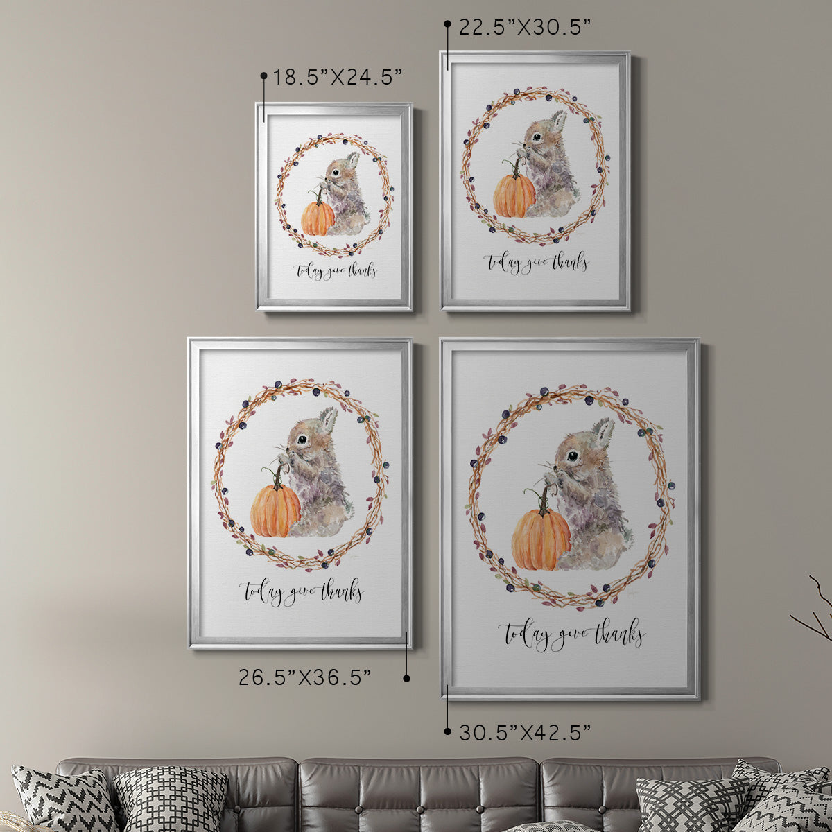 Harvest Home Bunny - Modern Framed Canvas Print