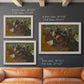 Impressionist cabaret interior scene by Henri de Toulouse-Lautrec in an ornate weathered white frame shown in multiple size options.