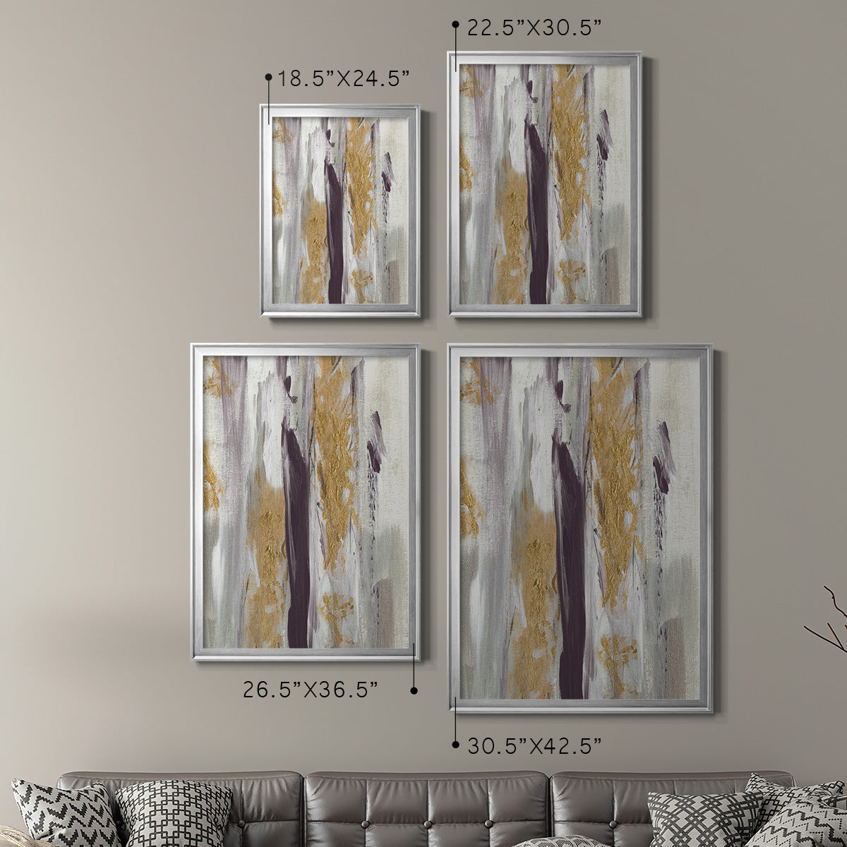 Tumultuous Amethyst II - Modern Framed Canvas Print