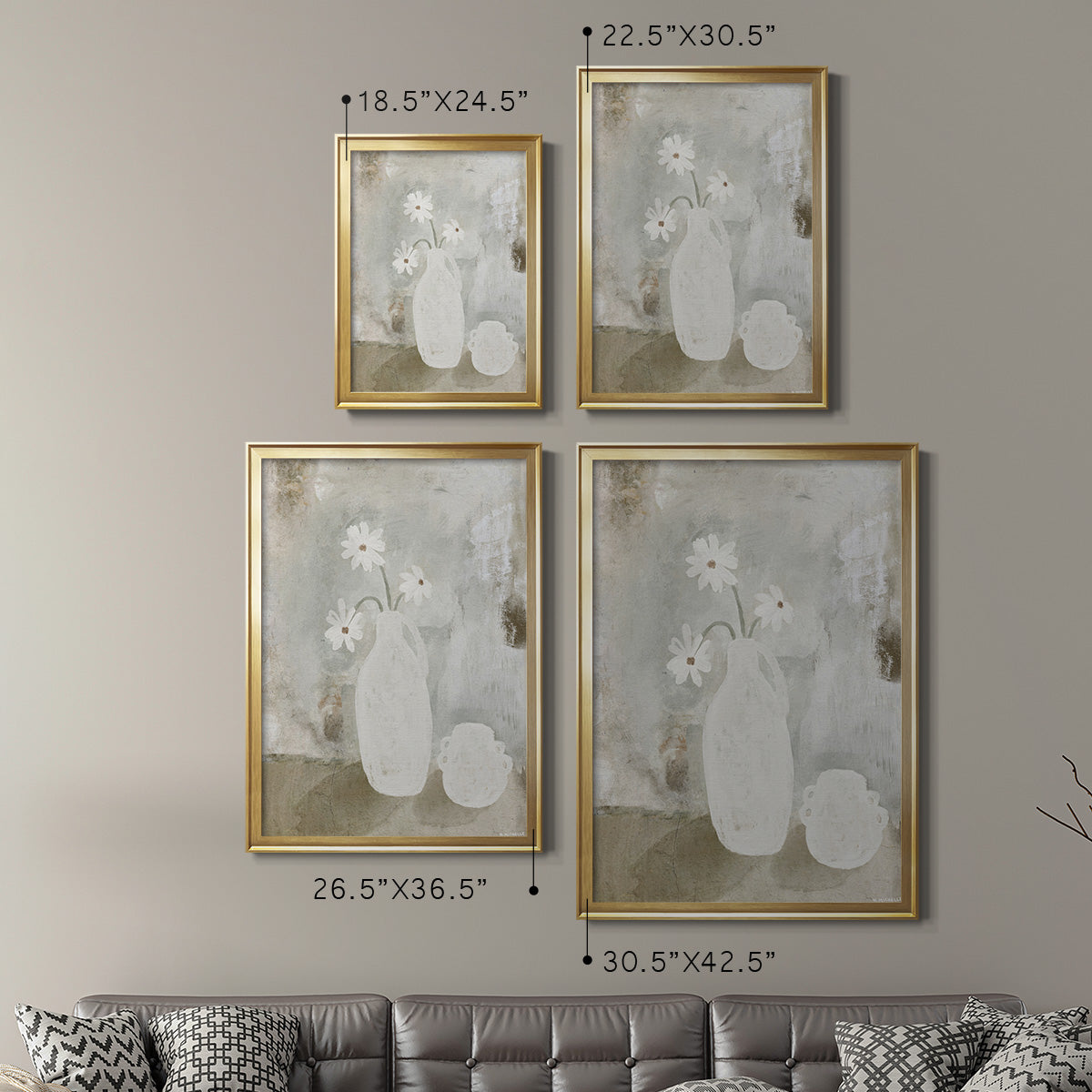 Sunday Blooms - Modern Framed Canvas Print