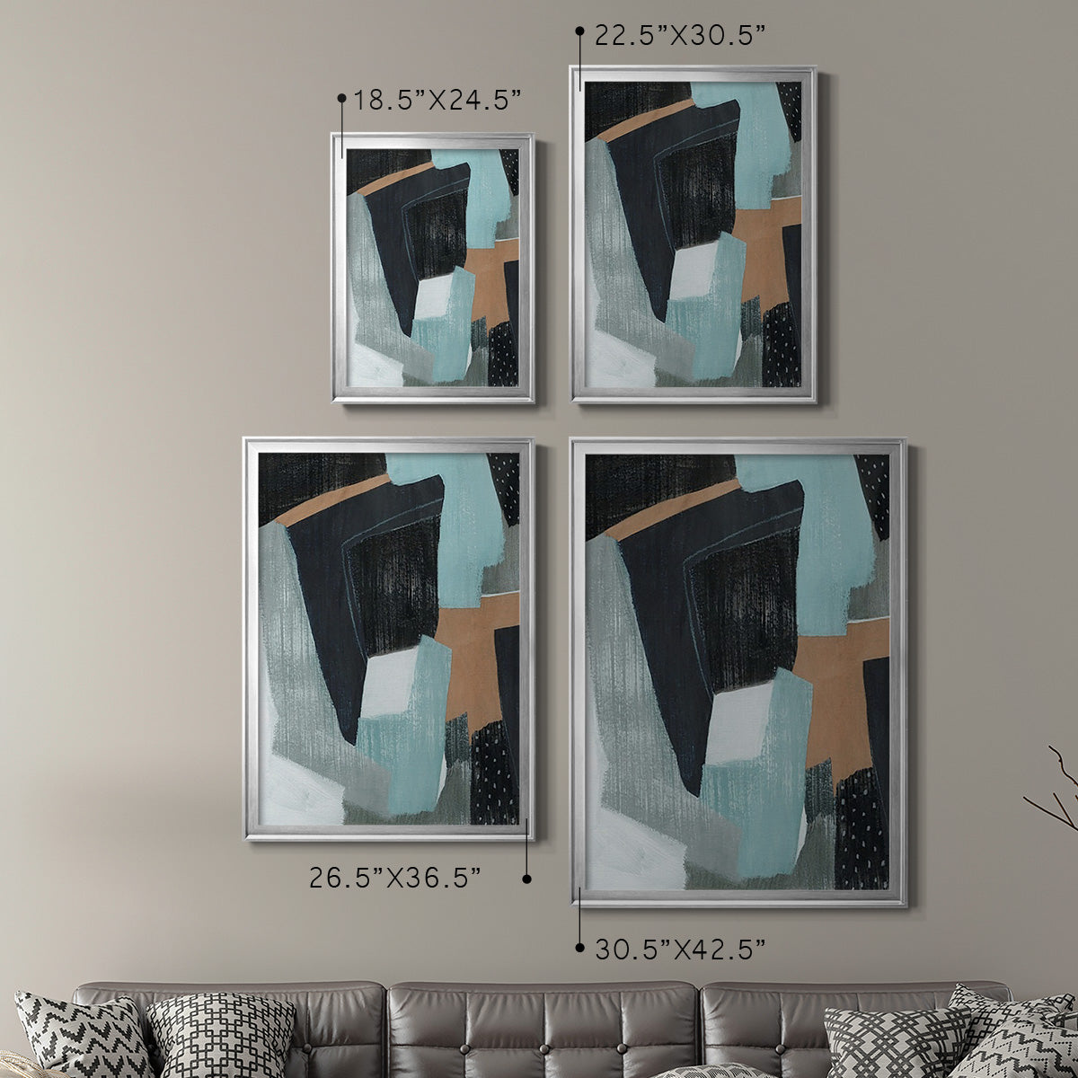 Tangerine Lagoon II - Modern Framed Canvas Print