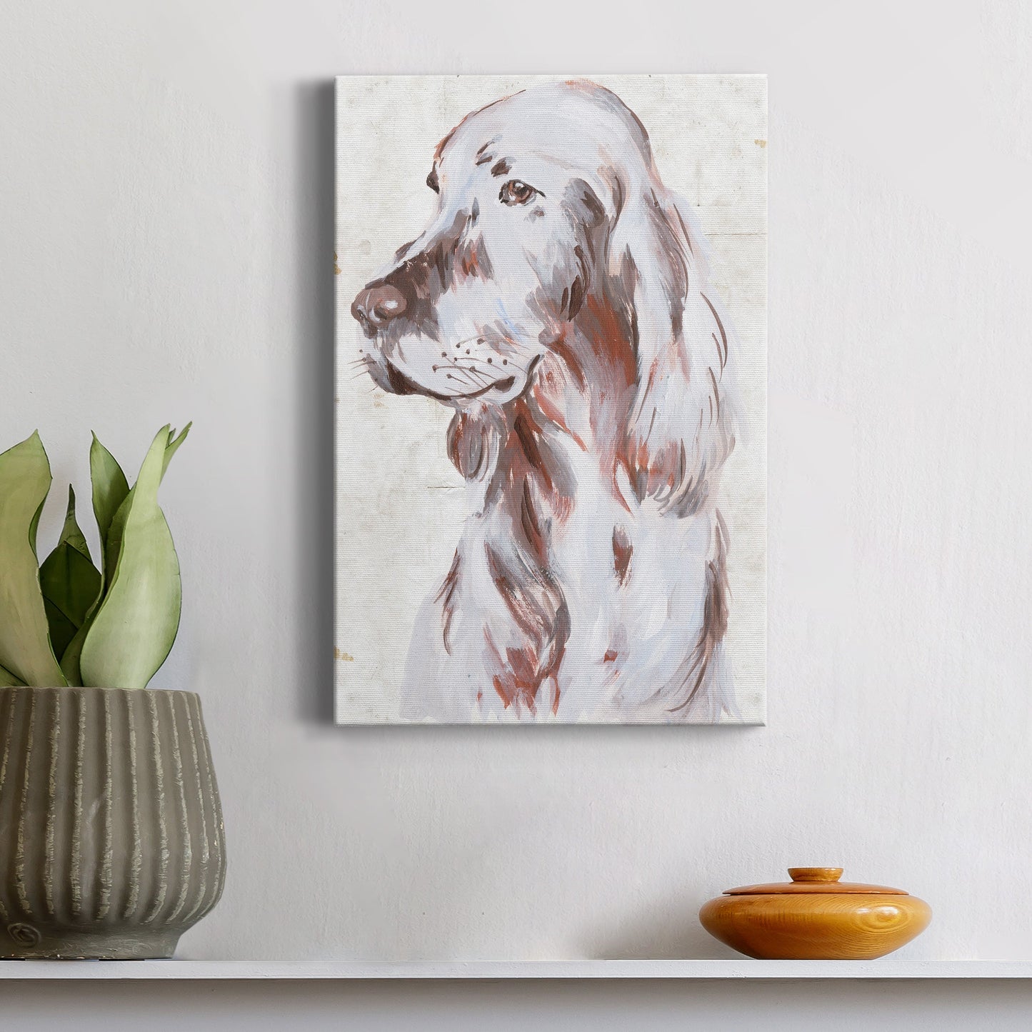 Sitting Dog III Premium Gallery Wrapped Canvas - Ready to Hang