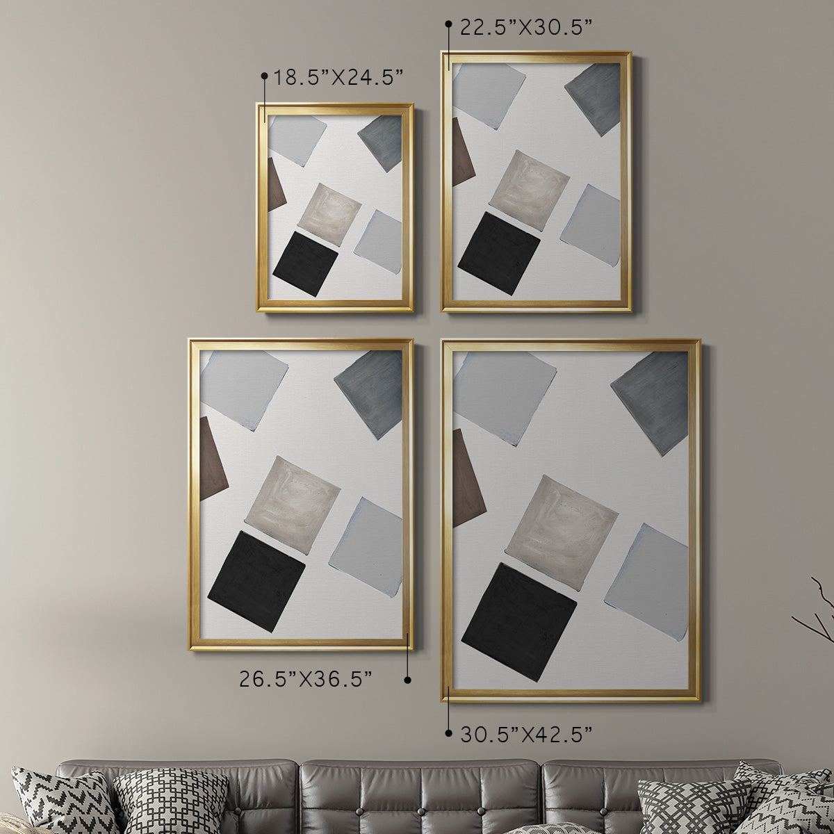 Block Encounter Revisit I - Modern Framed Canvas Print
