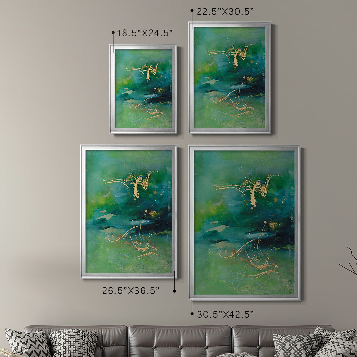 Peaceful Diptych II - Modern Framed Canvas Print