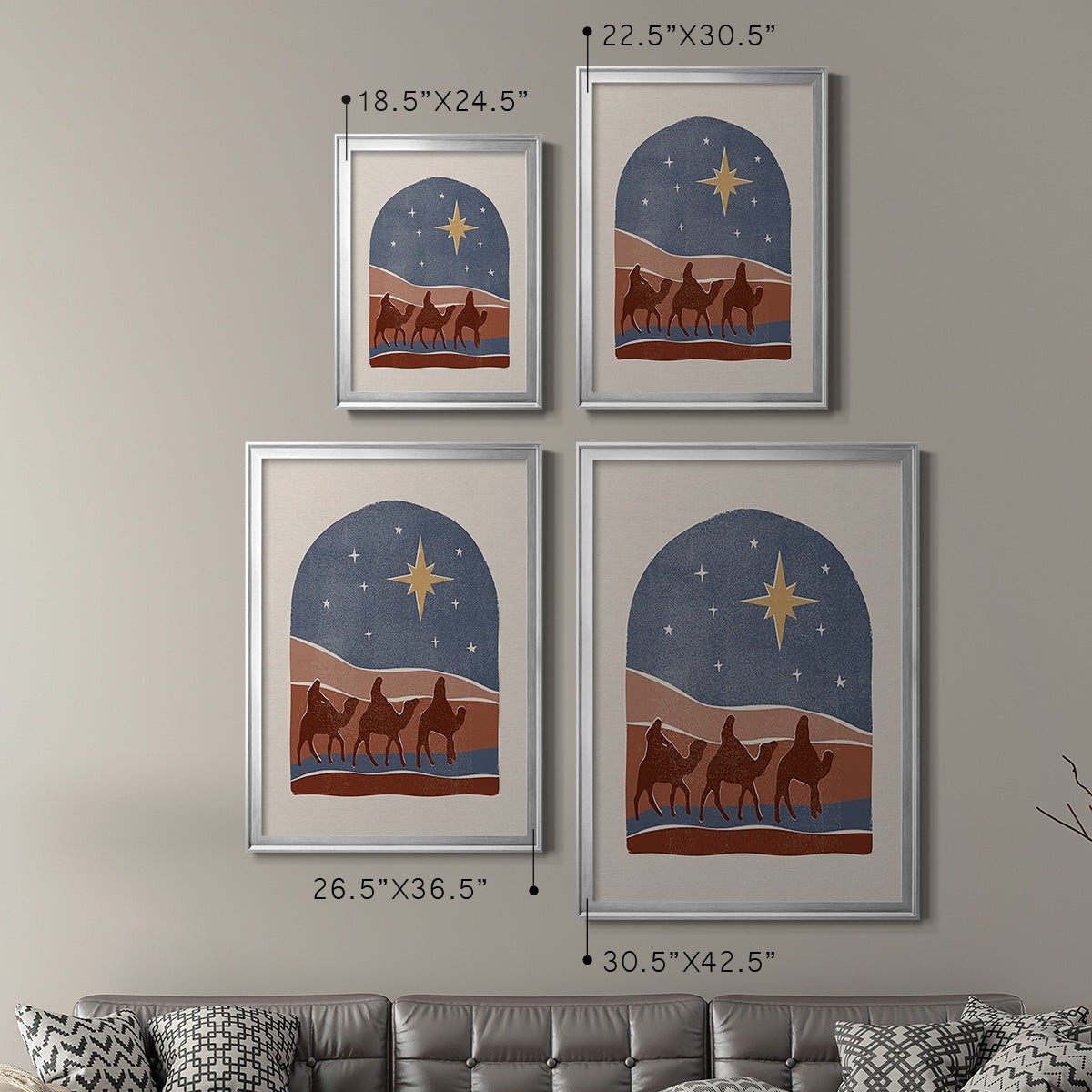 Boho Nativity II - Modern Framed Canvas Print