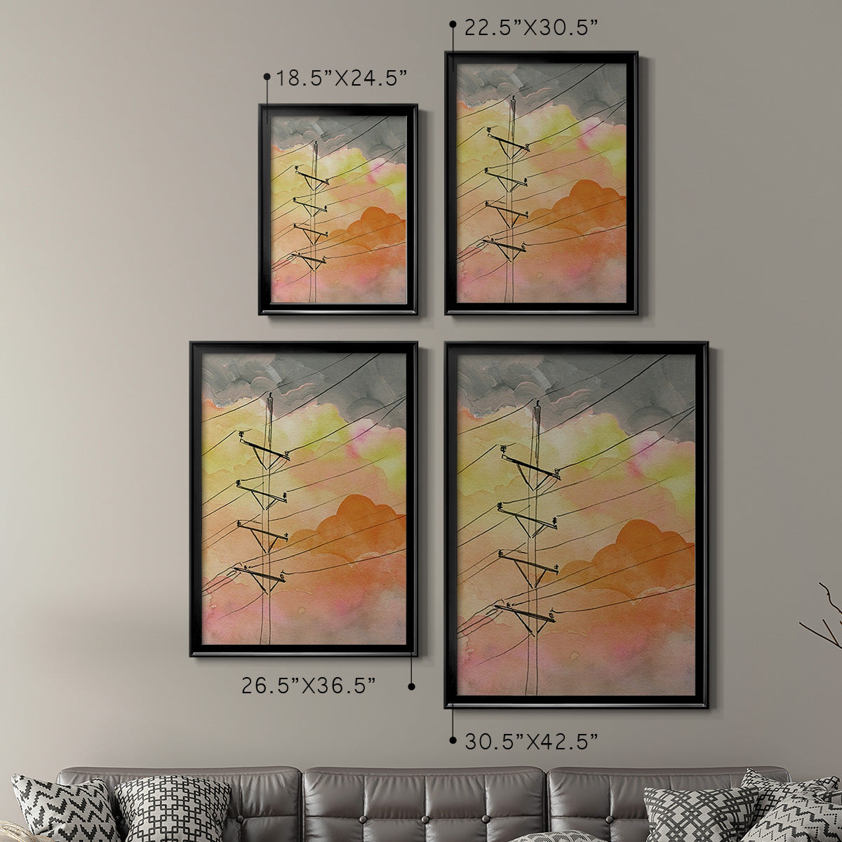 Cloudy Communication I - Modern Framed Canvas Print