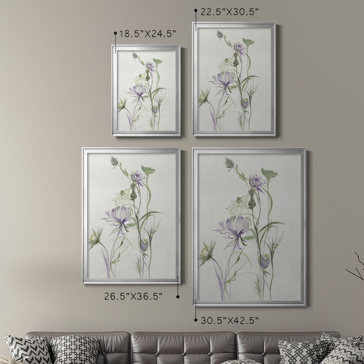 Late Summer Wildflowers II - Modern Framed Canvas Print