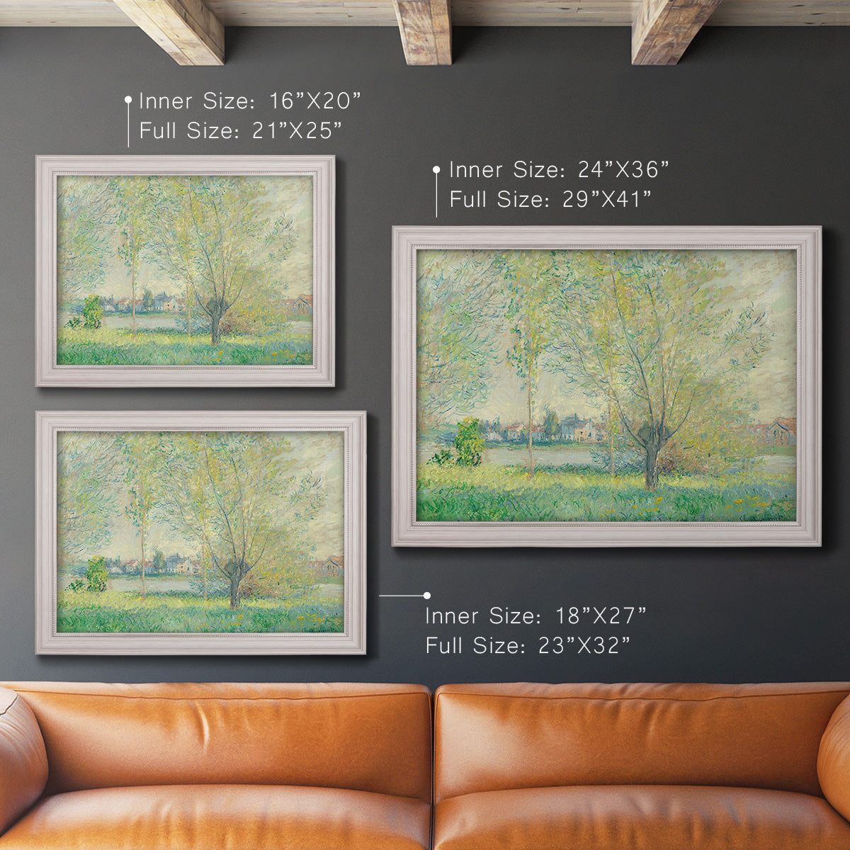 The Willows, 1880 - Ornate Framed Canvas Print