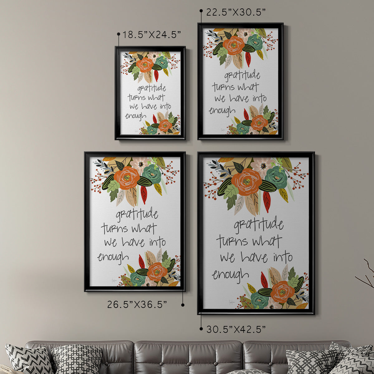 Illustrated Impressions II - Modern Framed Canvas Print