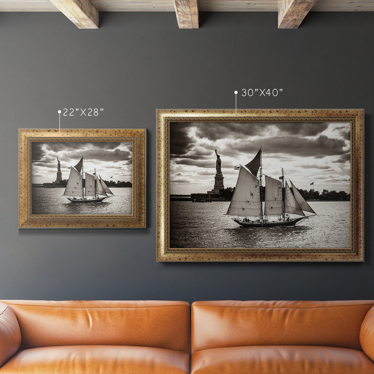 The Clipper & the Liberty Premium Framed Canvas- Ready to Hang