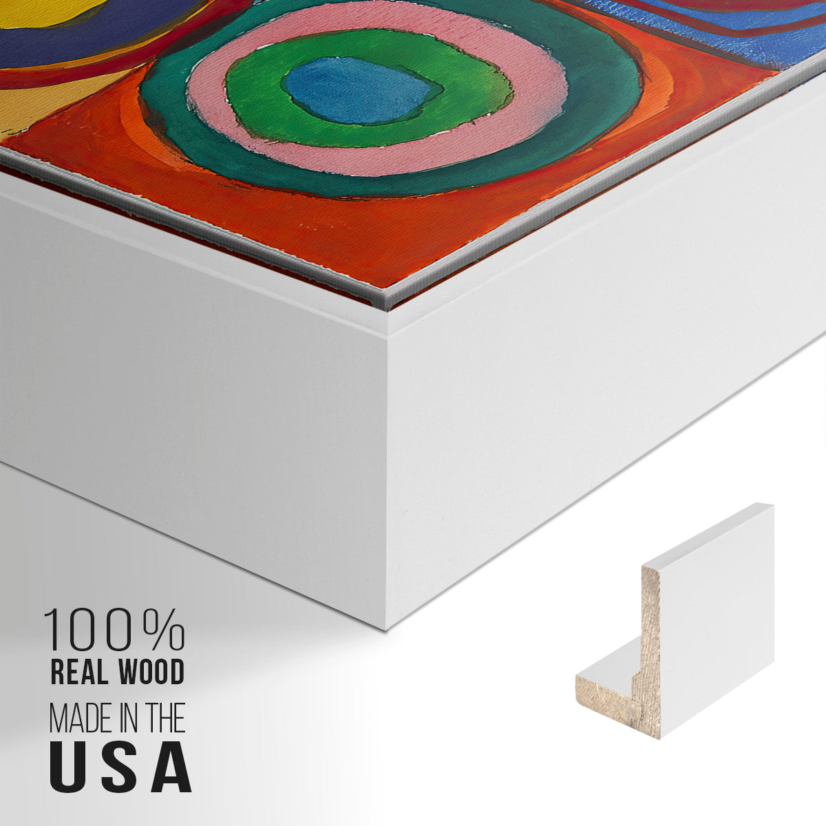 Color Study: Squares with Concentric Circles, 1913 - Floater Framed Canvas Print