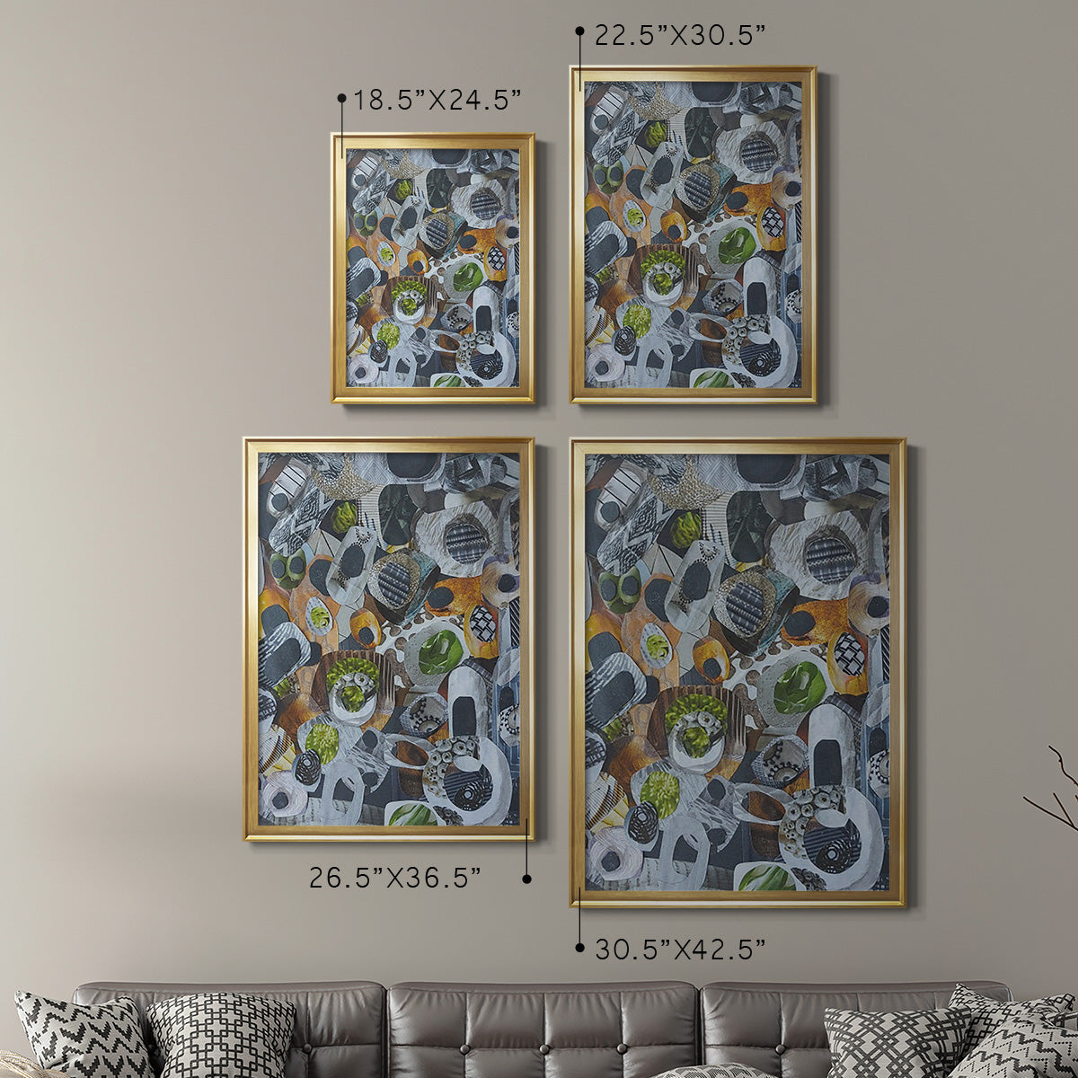 Big Sur Stones and Kelp - Modern Framed Canvas Print
