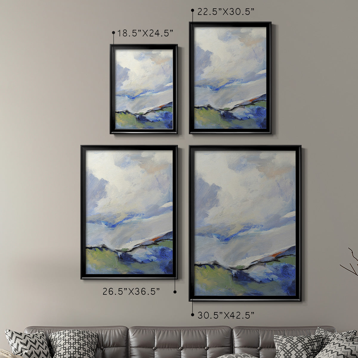 Around The Clouds III - Modern Framed Canvas Print