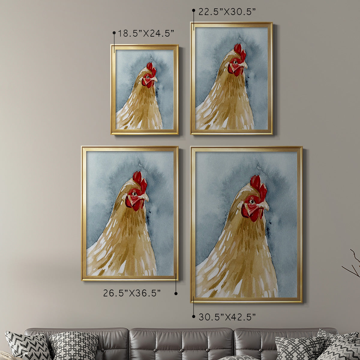 Chicken Portrait II - Modern Framed Canvas Print