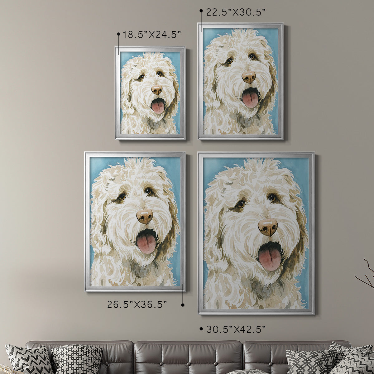 Labradoodle II - Modern Framed Canvas Print