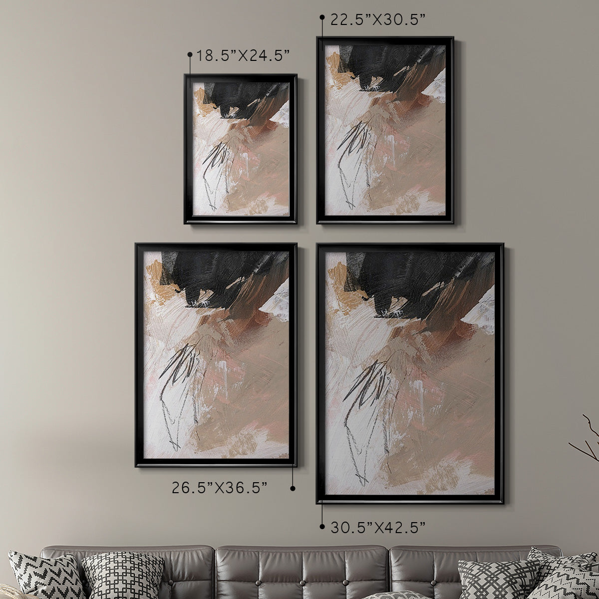 Unbleached Neutrals VI - Modern Framed Canvas Print