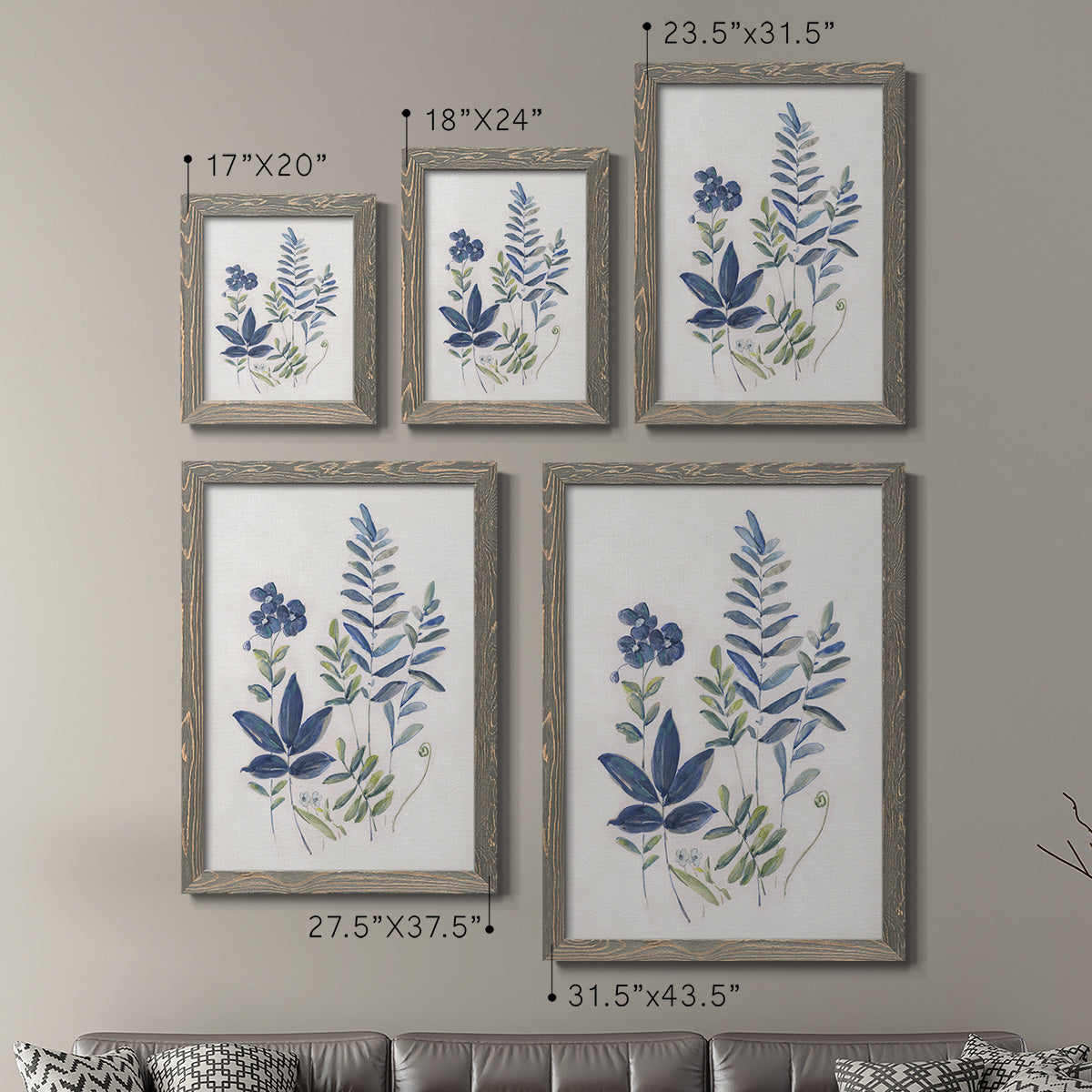 Fern Study I   - Premium Framed Canvas 2 Piece Set - Ready to Hang