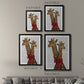 Giraffes and Bow - Modern Framed Canvas Print