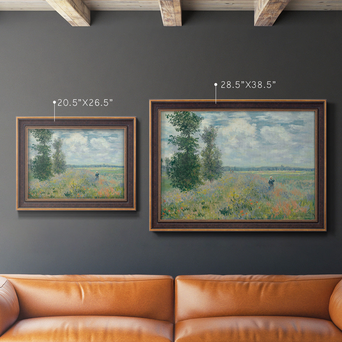 Poppy Field, Argenteuil - Ornate Framed Canvas Print