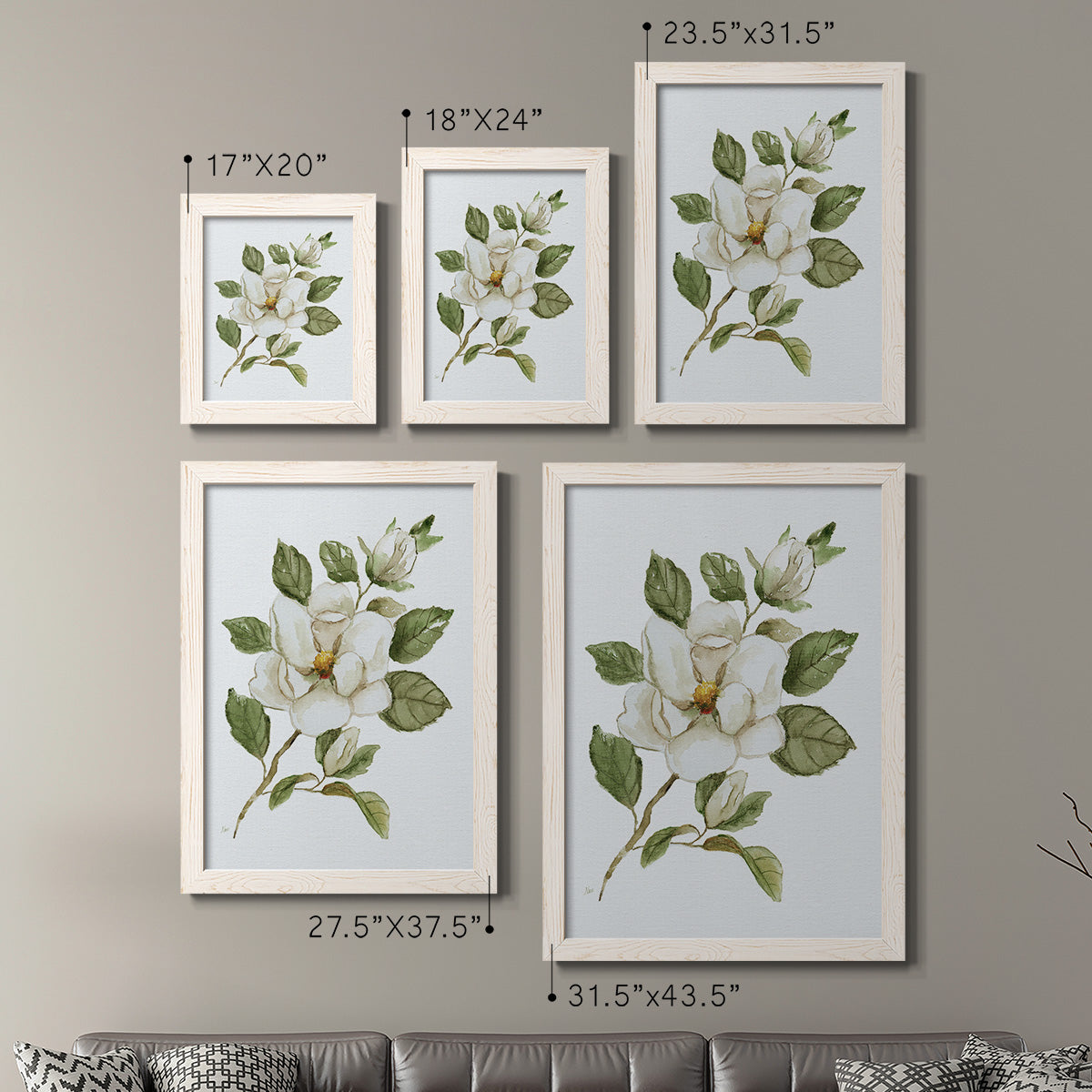 Magnolia Morning I - Premium Framed Canvas 2 Piece Set - Ready to Hang